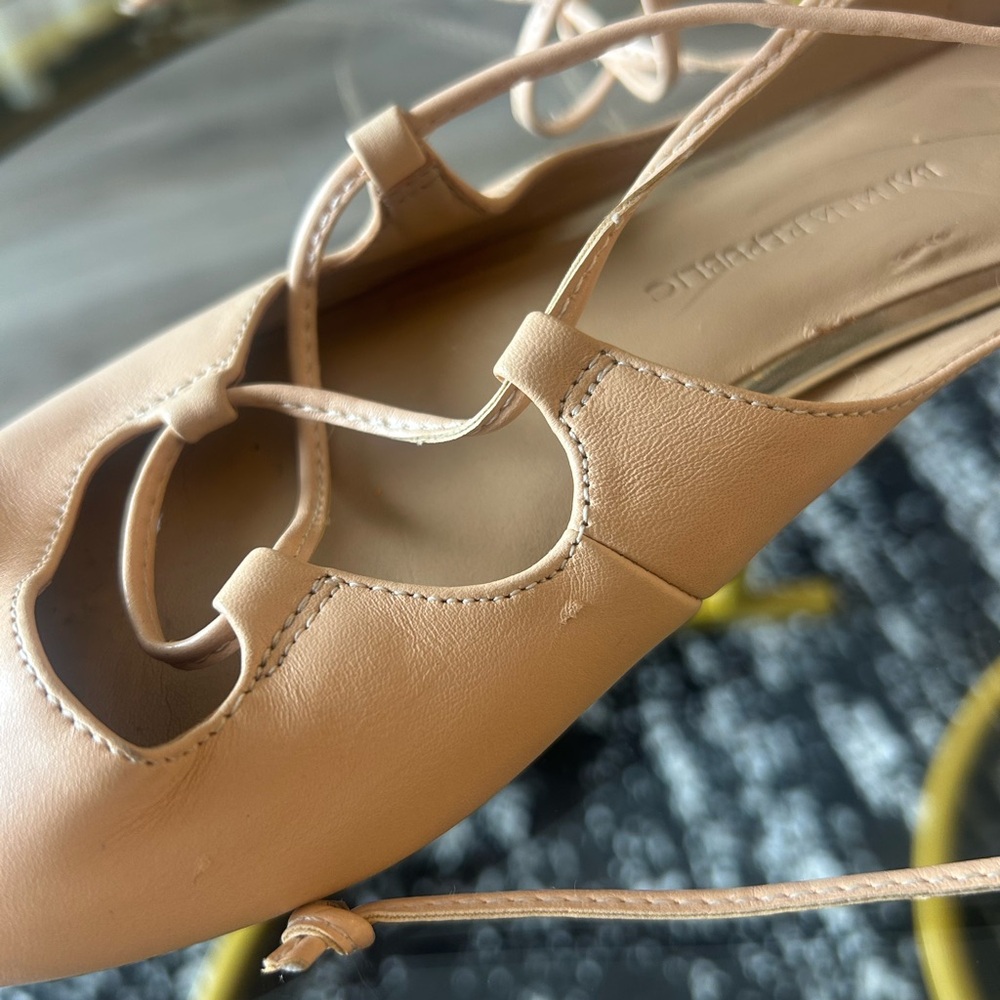 Banana Republic Lace-Up Pointed Flats in Tan - Picture 3 of 4